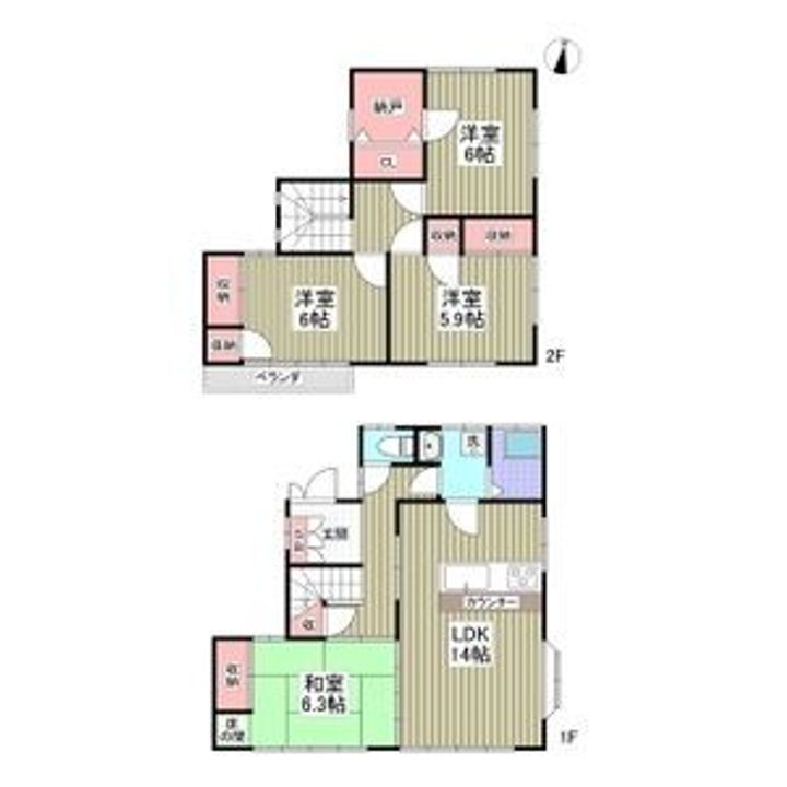 栃木県宇都宮市鶴田町(一戸建)の賃貸物件の間取り