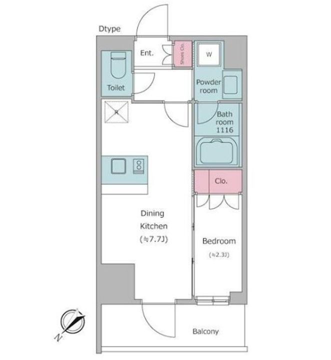 東京都目黒区中根1(マンション)の賃貸物件の間取り