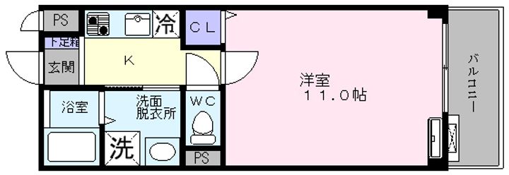 大阪府堺市西区鳳中町9(マンション)の賃貸物件の間取り