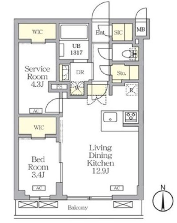 アジールコート都立大学の間取り