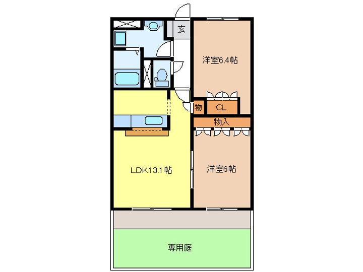 岐阜県岐阜市長良福光(マンション)の賃貸物件の間取り