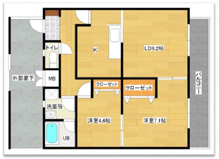 朝日台ハイツAの間取り