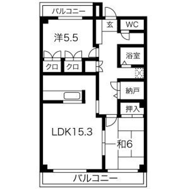 愛知県岡崎市明大寺町字大圦(マンション)の賃貸物件の間取り