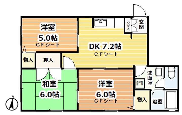 大鋸ハイツIIの間取り