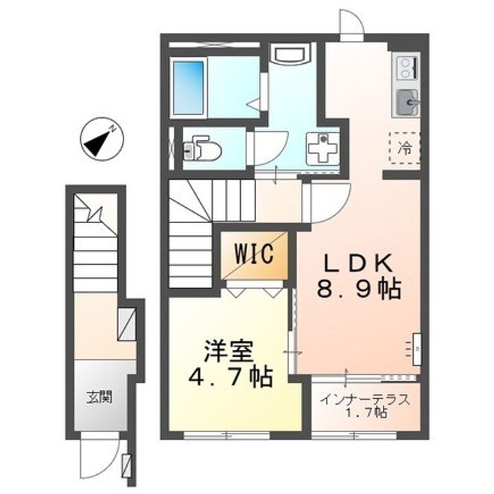 仮称)守山市播磨田町新築アパートの間取り