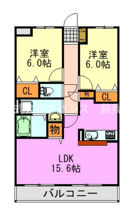 ゼファーシャンティオン蘇我弐番館の間取り