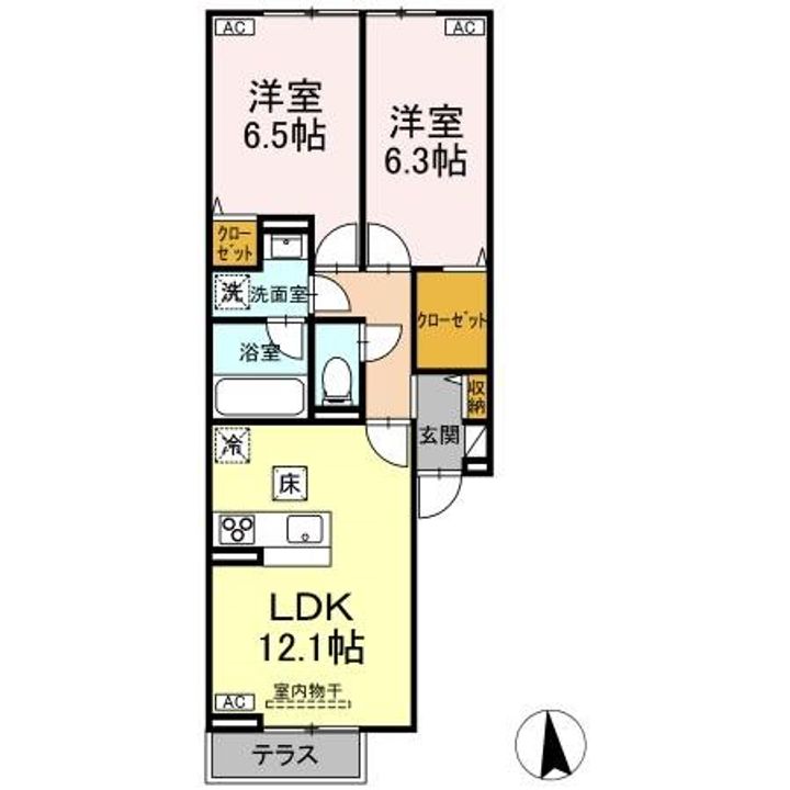 東京都多摩市一ノ宮2(アパート)の賃貸物件の間取り