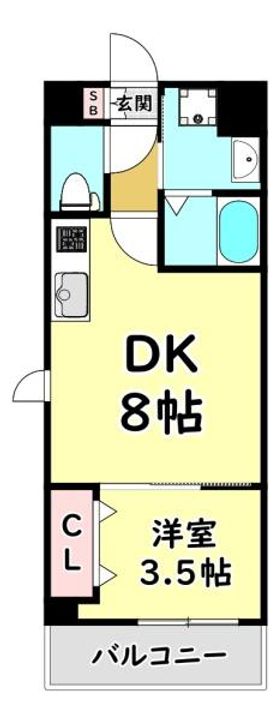 大阪府門真市柳田町(マンション)の賃貸物件の間取り