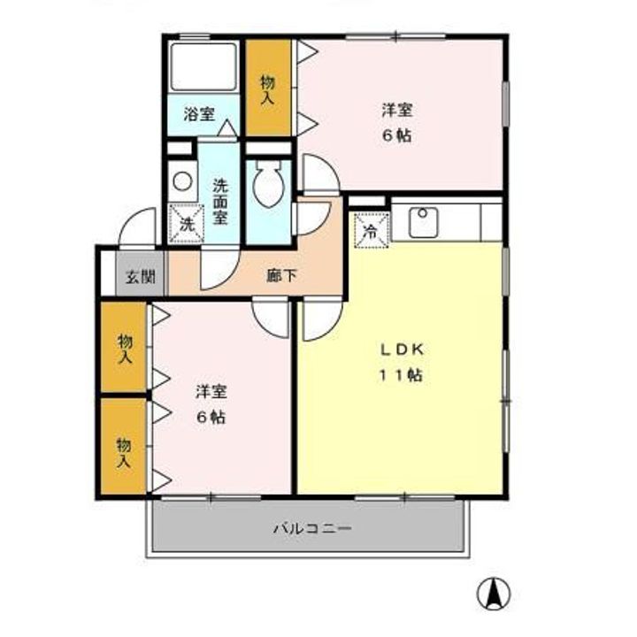 福島県いわき市小名浜寺廻町(アパート)の賃貸物件の間取り