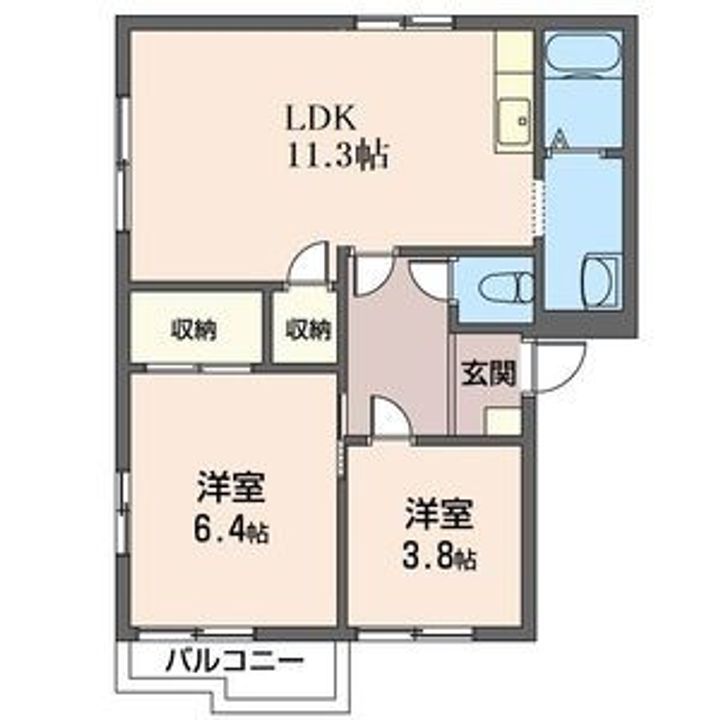 グリーンハイツ蔵波Bの間取り
