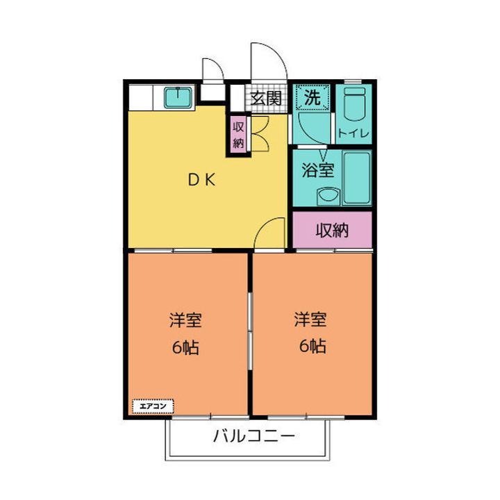 静岡県沼津市大岡(アパート)の賃貸物件の間取り