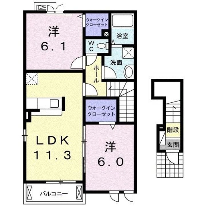 福島県いわき市平塩字西川原(アパート)の賃貸物件の間取り
