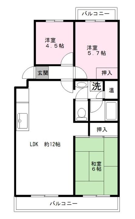 上尾ハウス5号棟の間取り