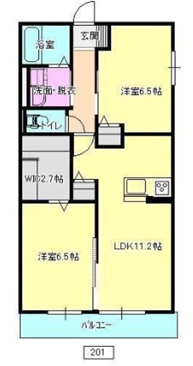 岡山県岡山市中区倉富(アパート)の賃貸物件の間取り