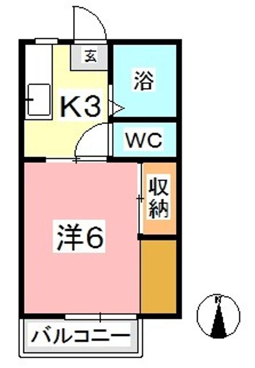 岡山県倉敷市福井の賃貸アパートの間取り