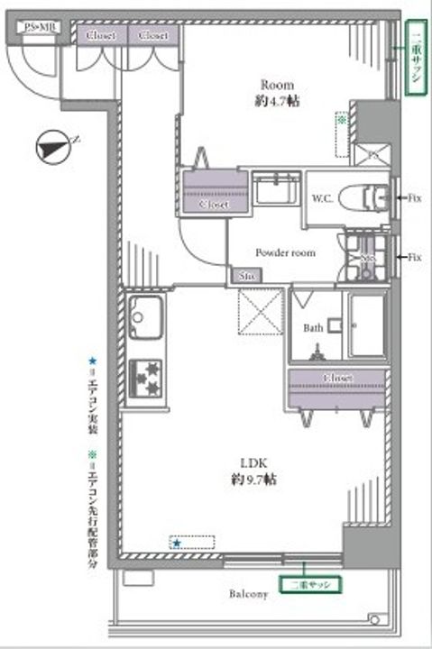 ライオンズマンション飯田橋の間取り