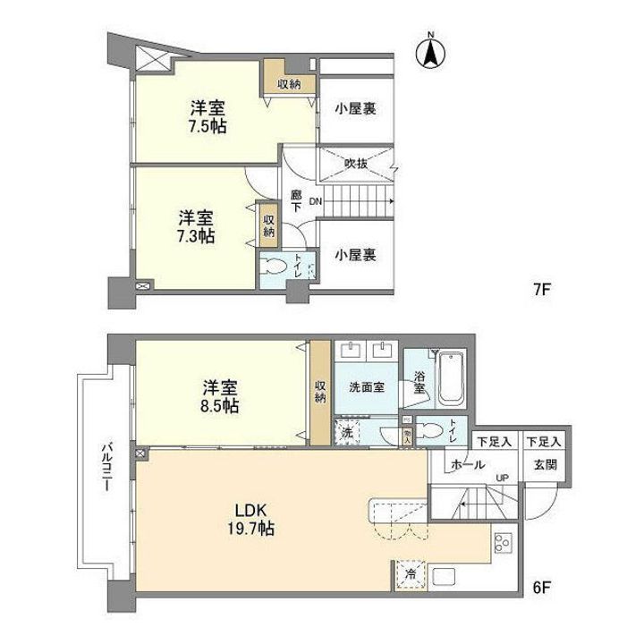 東京都世田谷区野沢3(マンション)の賃貸物件の間取り