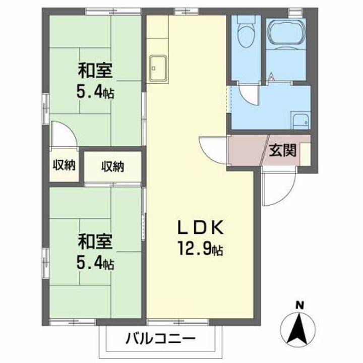 福島県郡山市八山田1(アパート)の賃貸物件の間取り