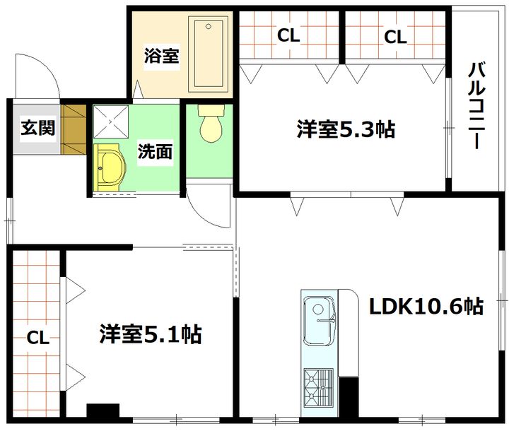 広島県安芸郡海田町中店(マンション)の賃貸物件の間取り
