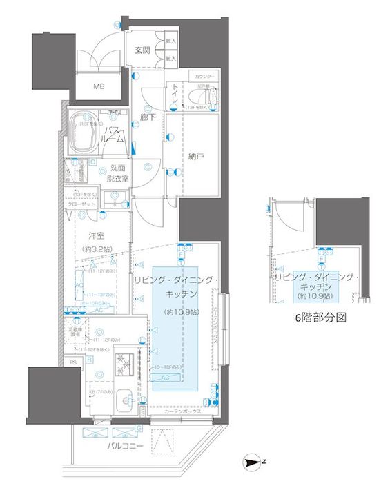 東京都新宿区左門町(マンション)の賃貸物件の間取り