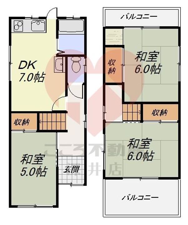 大阪府堺市西区草部(一戸建)の賃貸物件の間取り