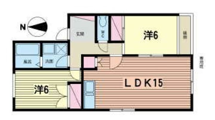 神奈川県茅ヶ崎市東海岸南2(マンション)の賃貸物件の間取り