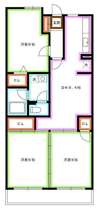 東京都練馬区立野町(マンション)の賃貸物件の間取り
