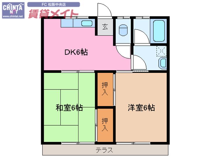 葉月アパートメント A棟の間取り
