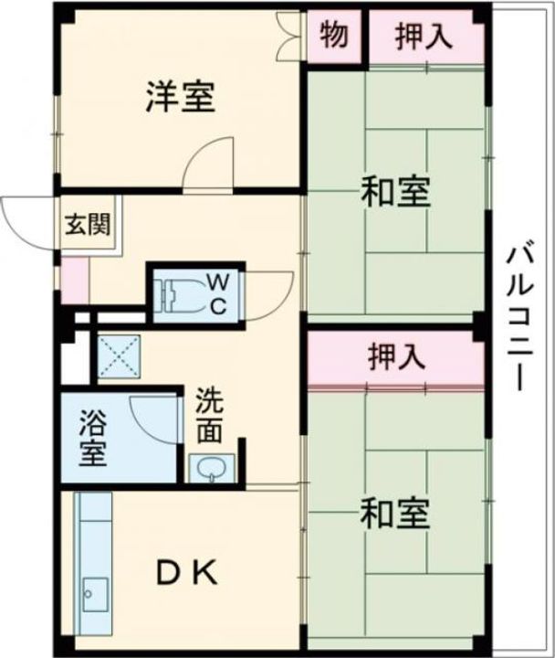 兵庫県加古川市尾上町池田(マンション)の賃貸物件の間取り