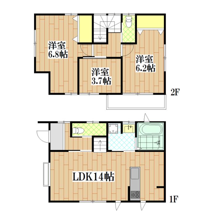 茨城県牛久市岡見町(一戸建)の賃貸物件の間取り