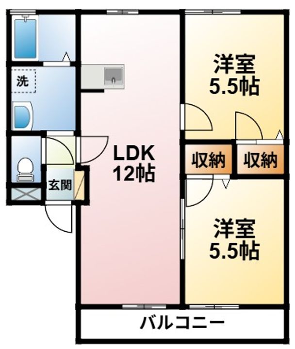 千葉県茂原市東郷(アパート)の賃貸物件の間取り