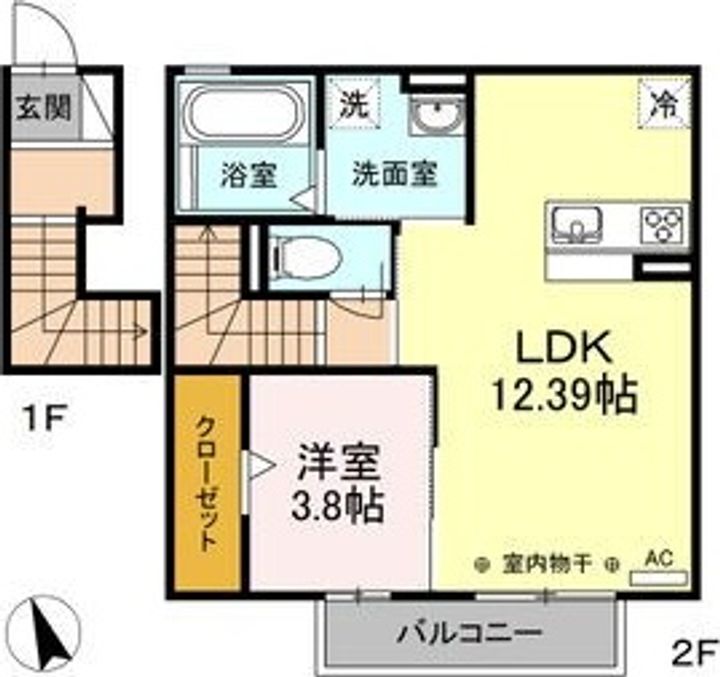 岐阜県岐阜市柳津町蓮池6(アパート)の賃貸物件の間取り
