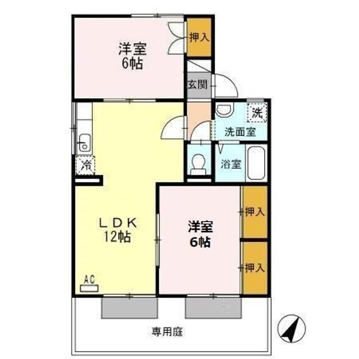 セジュール鬼橋 B棟の間取り