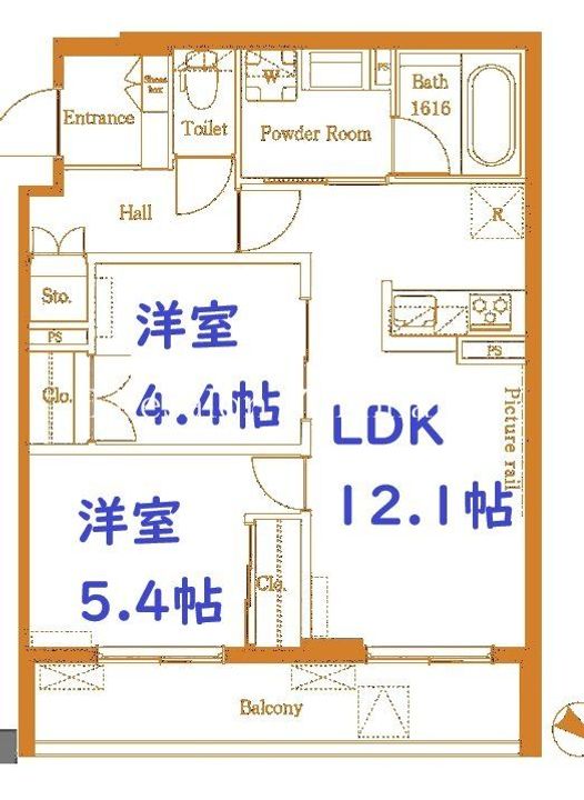 神奈川県横浜市神奈川区西寺尾2(マンション)の賃貸物件の間取り