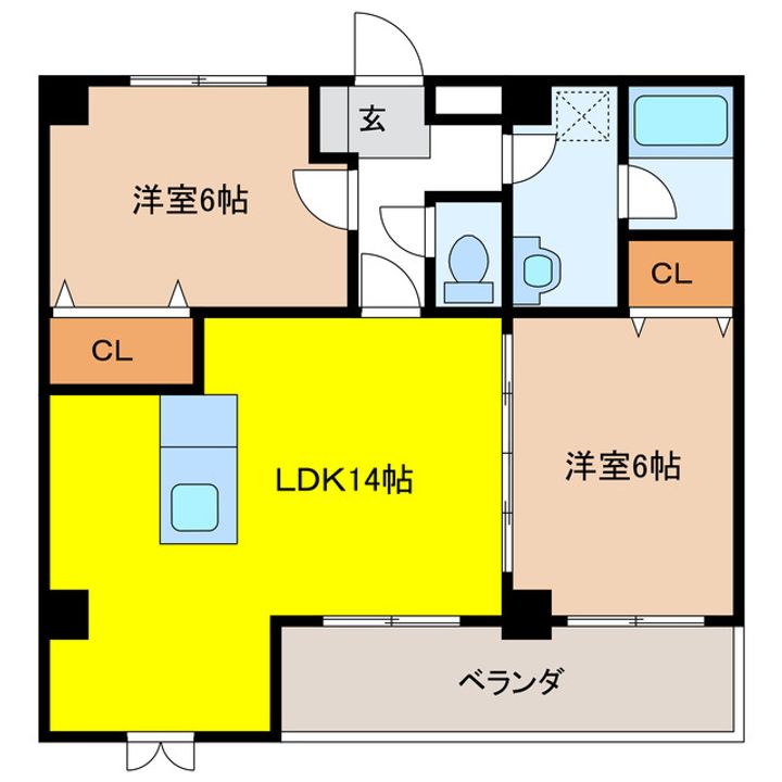 岐阜県岐阜市柳津町北塚3(マンション)の賃貸物件の間取り