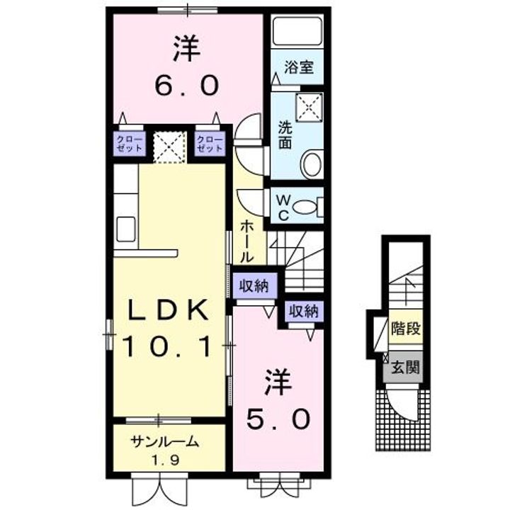 新潟県上越市春日山町1(アパート)の賃貸物件の間取り