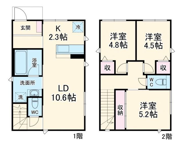 埼玉県さいたま市見沼区大和田町2(一戸建)の賃貸物件の間取り