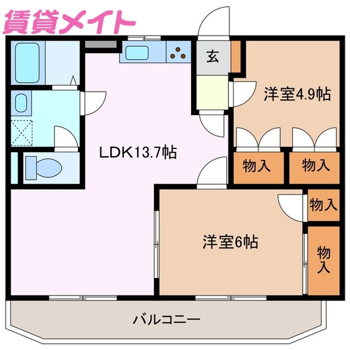 サンハイム藤の間取り