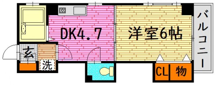 広島県広島市西区大芝1(マンション)の賃貸物件の間取り