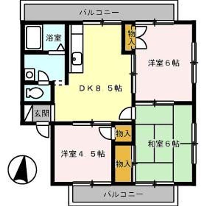 広島県福山市手城町2(マンション)の賃貸物件の間取り