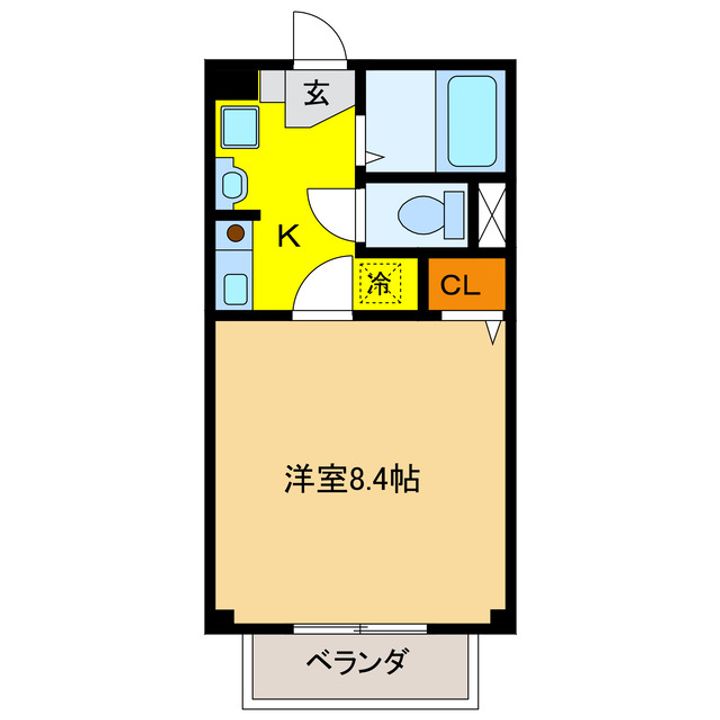 岐阜県岐阜市戎町2(アパート)の賃貸物件の間取り
