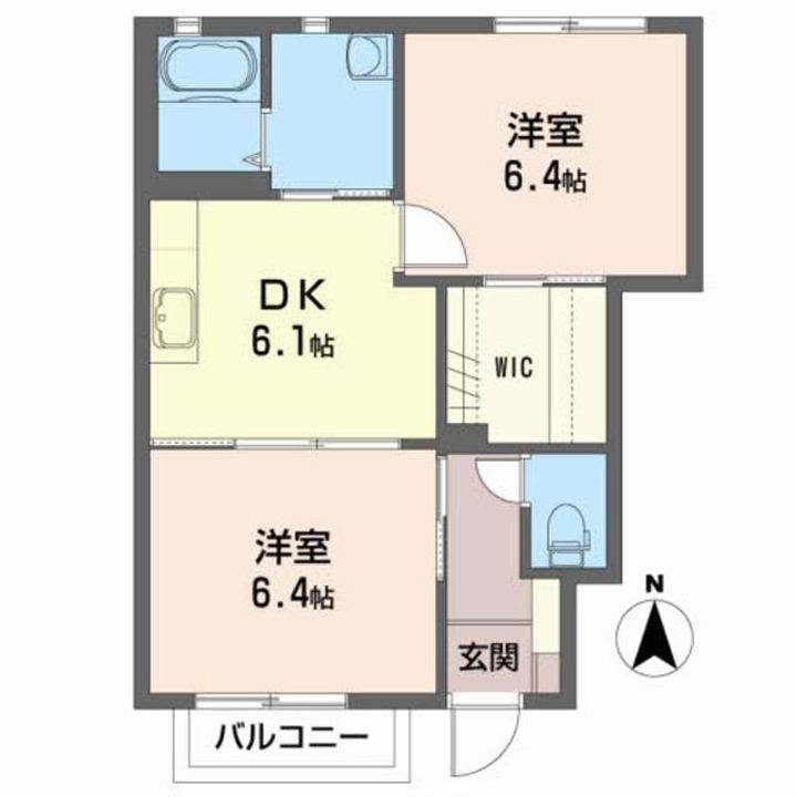 福島県いわき市泉もえぎ台2(アパート)の賃貸物件の間取り