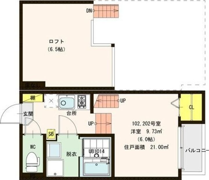 ハーモニーテラス泉崎の間取り
