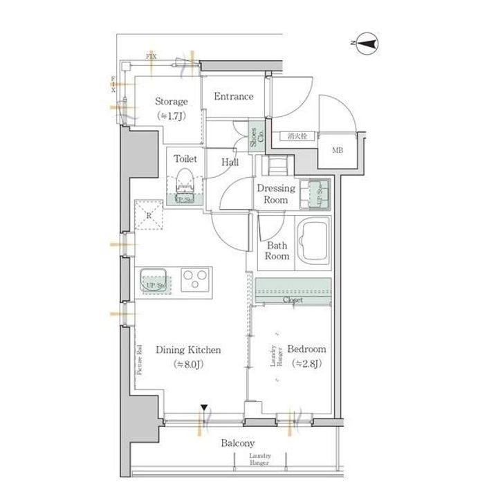 東京都江東区亀戸1(マンション)の賃貸物件の間取り