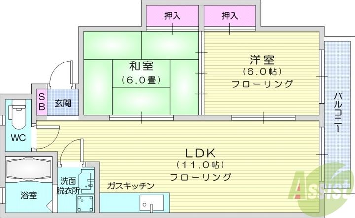 SKハイツ1の間取り