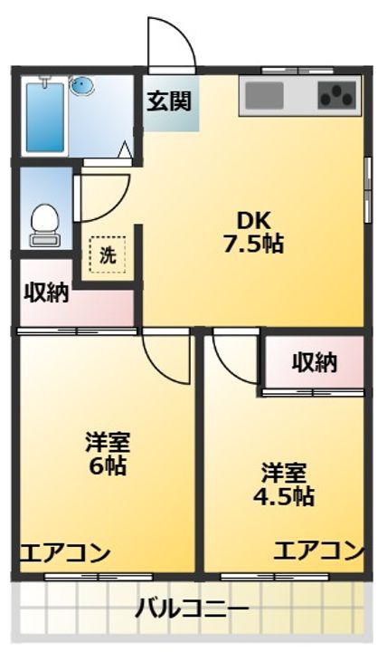 東京都大田区南雪谷2(アパート)の賃貸物件の間取り