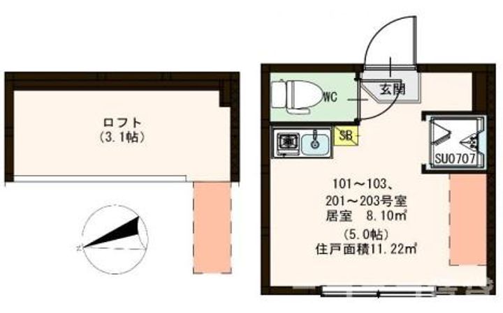 東京都杉並区荻窪2(アパート)の賃貸物件の間取り