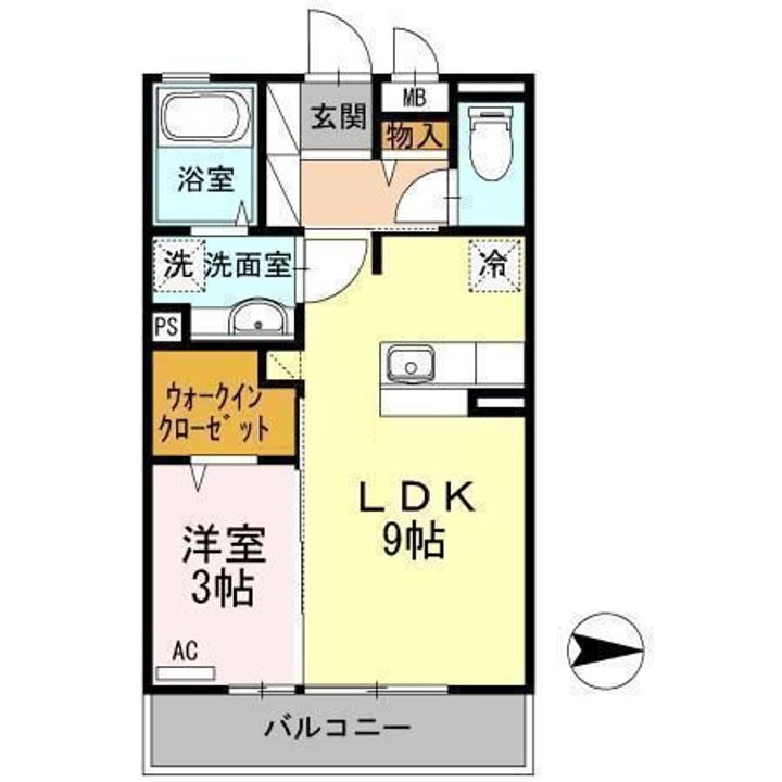 福島県いわき市小名浜字定西(アパート)の賃貸物件の間取り
