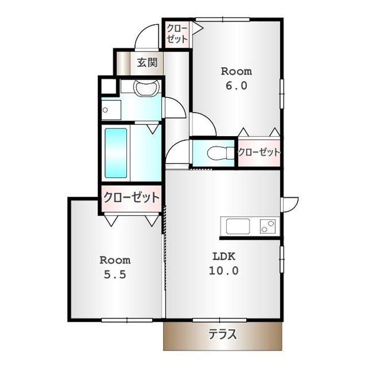 群馬県伊勢崎市宮古町(アパート)の賃貸物件の間取り