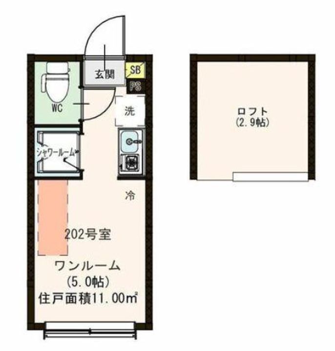 東京都北区志茂2(アパート)の賃貸物件の間取り